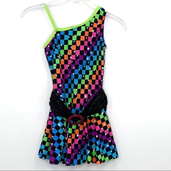 Costume Gallery Costumes Costume Gallery Neon Check Unitard Skirt